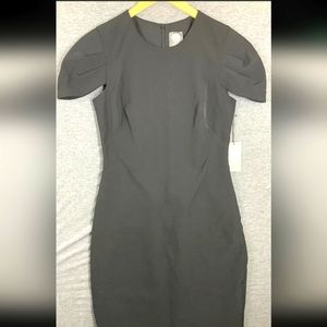 Vince Camuto Women's Short Sleeve Bodycon Crepe Black Dress size 6 Orig $138